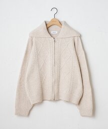 【WEB限定】ケーブル編みZIPカーディガン