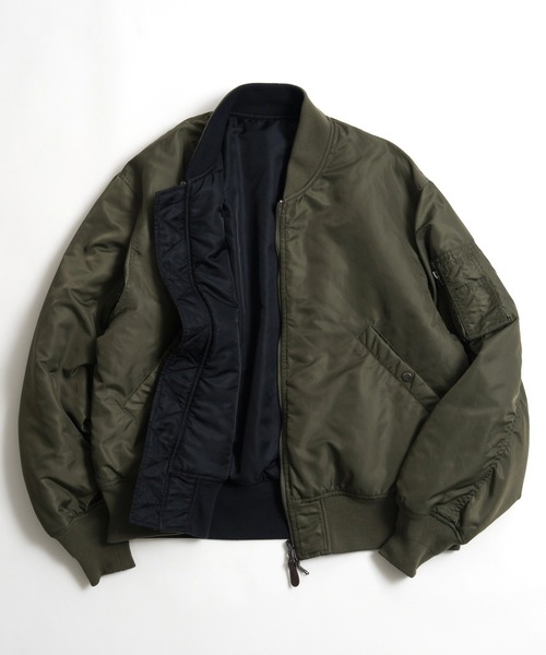 LURAKU(ルラク)の「【LURAKU】Reversible MA-1 Jacket / リバーシブルMA-1ジャケット(MA-1・メンズ・ブラック/カーキ・SMALL/MEDIUM/LARGE)」の1枚目の写真