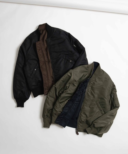 LURAKU(ルラク)の「【LURAKU】Reversible MA-1 Jacket / リバーシブルMA-1ジャケット(MA-1・メンズ・ブラック/カーキ・SMALL/MEDIUM/LARGE)」の21枚目の写真