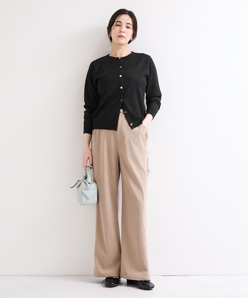 le cercle ADAM ET ROPE'（ルセルクルアダムエロペ）の「カシミヤ混クルーネックカーディガン（カーディガン/ボレロ・レディース・ベージュ/ブラック/ブラウン/グレー・FREE）」の5枚目の写真