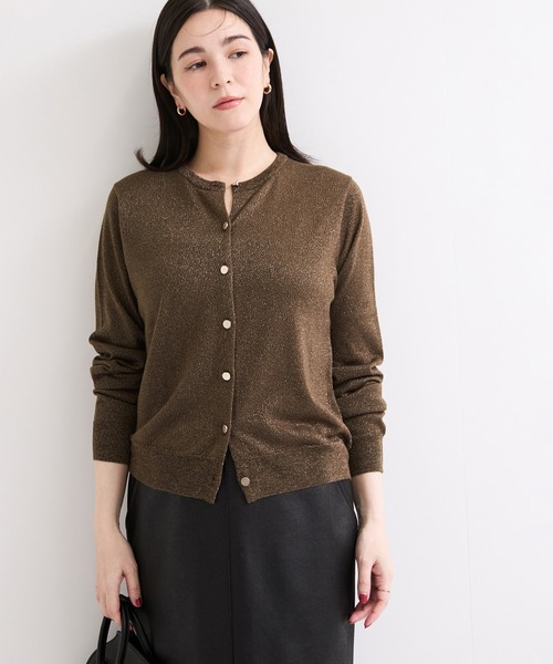 le cercle ADAM ET ROPE'（ルセルクルアダムエロペ）の「カシミヤ混クルーネックカーディガン（カーディガン/ボレロ・レディース・ベージュ/ブラック/ブラウン/グレー・FREE）」の13枚目の写真