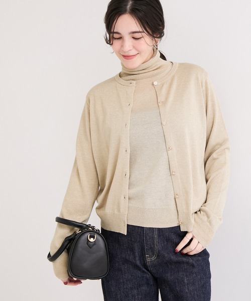 le cercle ADAM ET ROPE'（ルセルクルアダムエロペ）の「カシミヤ混クルーネックカーディガン（カーディガン/ボレロ・レディース・ベージュ/ブラック/ブラウン/グレー・FREE）」の15枚目の写真