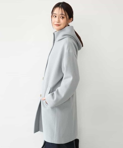 MK MICHEL KLEIN(エムケーミッシェルクラン)の「SUPER100'sウール フーデットミドルコート(その他アウター・レディース・ダークグリーン/セージグリーン/ブラウン・38)」の15枚目の写真