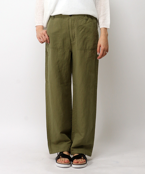 LBC(エルビーシー)の「リネンコットンツイルカーゴパンツ (カーゴパンツ・レディース・オリーブ/ダークネイビー・LARGE/MEDIUM)」の13枚目の写真