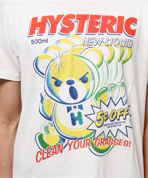 HYSTERIC GLAMOUR（ヒステリックグラマー）の「NEW BEAR LIQUID pt T-SH（Tシャツ/カットソー・メンズ・ホワイト/ブルー/ブラック・X-LARGE/MEDIUM/LARGE/SMALL）」の4枚目の写真