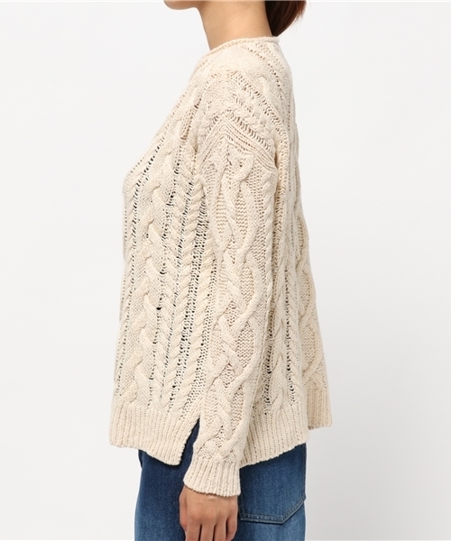 Denim & Supply Ralph Lauren（デニムアンドサプライラルフローレン）の「ケーブルニット コットン セーター（ニット/セーター・レディース・クリーム・XX-SMALL/LARGE/SMALL/MEDIUM/X-SMALL）」の8枚目の写真