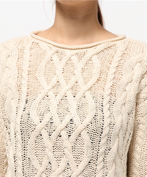 Denim & Supply Ralph Lauren（デニムアンドサプライラルフローレン）の「ケーブルニット コットン セーター（ニット/セーター・レディース・クリーム・XX-SMALL/LARGE/SMALL/MEDIUM/X-SMALL）」の10枚目の写真