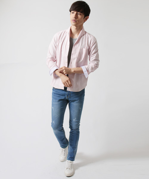 THE CASUAL（カジュアル）の「オックスイタリアンカラー長袖シャツ（シャツ/ブラウス・メンズ・ブラック/ワイン/ホワイト/ネイビー/ピンク・L/M）」の14枚目の写真