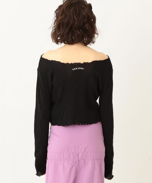 Another Edition（アナザーエディション）の「YAHMAN刺繍テレコロンT（Tシャツ/カットソー・レディース・ホワイト/ブラック/ライトピンク/ライトブルー・フリー）」の5枚目の写真