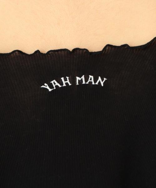 Another Edition（アナザーエディション）の「YAHMAN刺繍テレコロンT（Tシャツ/カットソー・レディース・ホワイト/ブラック/ライトピンク/ライトブルー・フリー）」の9枚目の写真