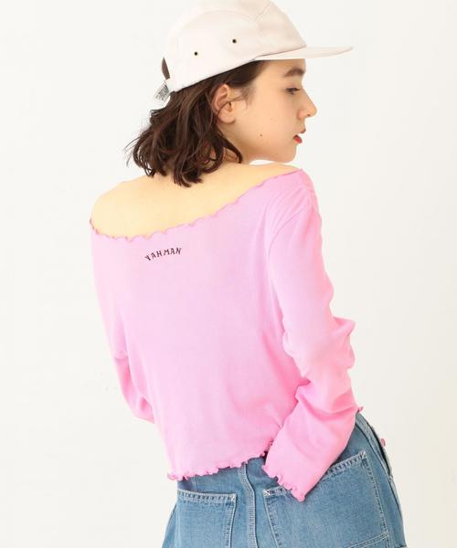 Another Edition（アナザーエディション）の「YAHMAN刺繍テレコロンT（Tシャツ/カットソー・レディース・ホワイト/ブラック/ライトピンク/ライトブルー・フリー）」の20枚目の写真