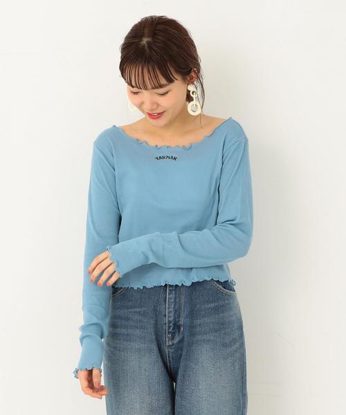 Another Edition（アナザーエディション）の「YAHMAN刺繍テレコロンT（Tシャツ/カットソー・レディース・ホワイト/ブラック/ライトピンク/ライトブルー・フリー）」の21枚目の写真