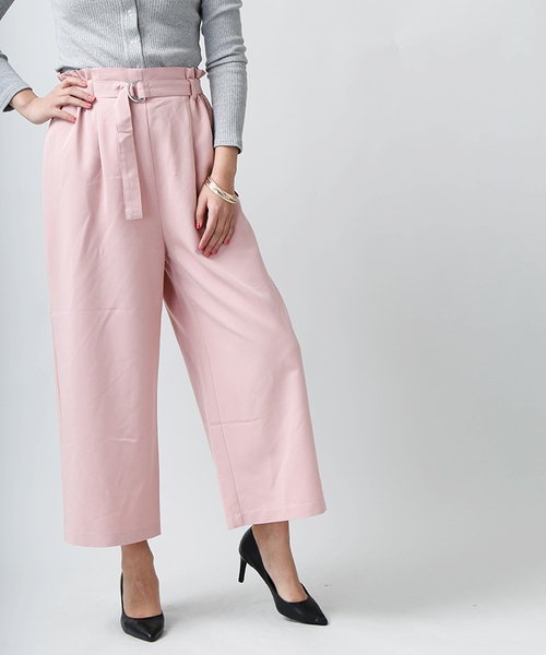 WEGO（ウィゴー）の「WEGO/ベルトクロップドワイドパンツ（スラックス・レディース・ライトインディゴブルー/ピンク/インディゴブルー/その他1/ブラック・LARGE/MEDIUM）」の21枚目の写真