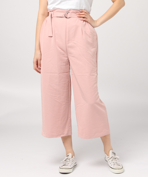 WEGO（ウィゴー）の「WEGO/ベルトクロップドワイドパンツ（スラックス・レディース・ライトインディゴブルー/ピンク/インディゴブルー/その他1/ブラック・LARGE/MEDIUM）」の11枚目の写真