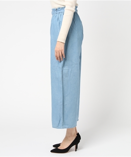 WEGO（ウィゴー）の「WEGO/ベルトクロップドワイドパンツ（スラックス・レディース・ライトインディゴブルー/ピンク/インディゴブルー/その他1/ブラック・LARGE/MEDIUM）」の13枚目の写真