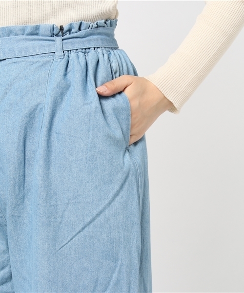 WEGO（ウィゴー）の「WEGO/ベルトクロップドワイドパンツ（スラックス・レディース・ライトインディゴブルー/ピンク/インディゴブルー/その他1/ブラック・LARGE/MEDIUM）」の17枚目の写真