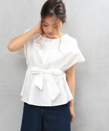 COLONY 2139 | 40Ｔ/Ｃブロード無地Wベルト付フレンチプルオーバー(シャツ/ブラウス)