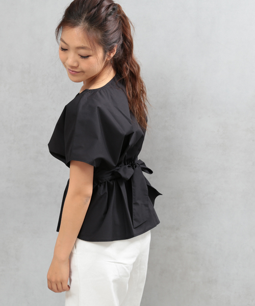 COLONY 2139（コロニートゥーワンスリーナイン）の「40Ｔ/Ｃブロード無地Wベルト付フレンチプルオーバー（シャツ/ブラウス・レディース・ホワイト/ネイビー/ブラック・FREE）」の2枚目の写真