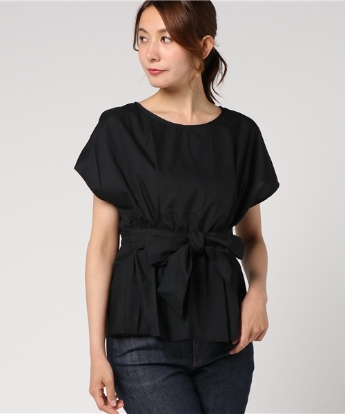 COLONY 2139（コロニートゥーワンスリーナイン）の「40Ｔ/Ｃブロード無地Wベルト付フレンチプルオーバー（シャツ/ブラウス・レディース・ホワイト/ネイビー/ブラック・FREE）」の14枚目の写真