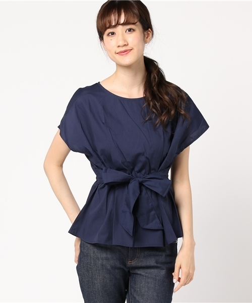 COLONY 2139（コロニートゥーワンスリーナイン）の「40Ｔ/Ｃブロード無地Wベルト付フレンチプルオーバー（シャツ/ブラウス・レディース・ホワイト/ネイビー/ブラック・FREE）」の8枚目の写真