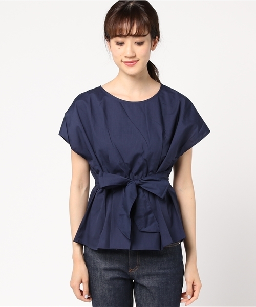 COLONY 2139（コロニートゥーワンスリーナイン）の「40Ｔ/Ｃブロード無地Wベルト付フレンチプルオーバー（シャツ/ブラウス・レディース・ホワイト/ネイビー/ブラック・FREE）」の4枚目の写真