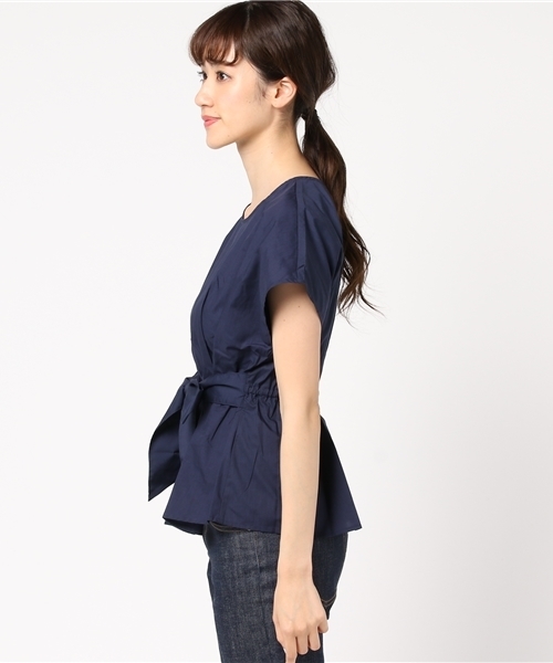 COLONY 2139（コロニートゥーワンスリーナイン）の「40Ｔ/Ｃブロード無地Wベルト付フレンチプルオーバー（シャツ/ブラウス・レディース・ホワイト/ネイビー/ブラック・FREE）」の5枚目の写真