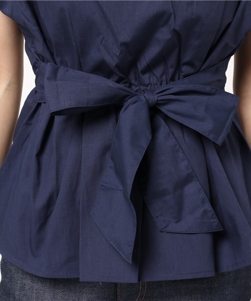 COLONY 2139（コロニートゥーワンスリーナイン）の「40Ｔ/Ｃブロード無地Wベルト付フレンチプルオーバー（シャツ/ブラウス・レディース・ホワイト/ネイビー/ブラック・FREE）」の11枚目の写真