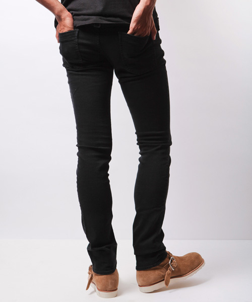 SABLE CLUTCH（セーブルクラッチ）の「ブラックオンブラックストレッチジーンズ-シンチバックスキニー（デニムパンツ・メンズ・ブラック・X-LARGE/SMALL/LARGE/MEDIUM）」の15枚目の写真
