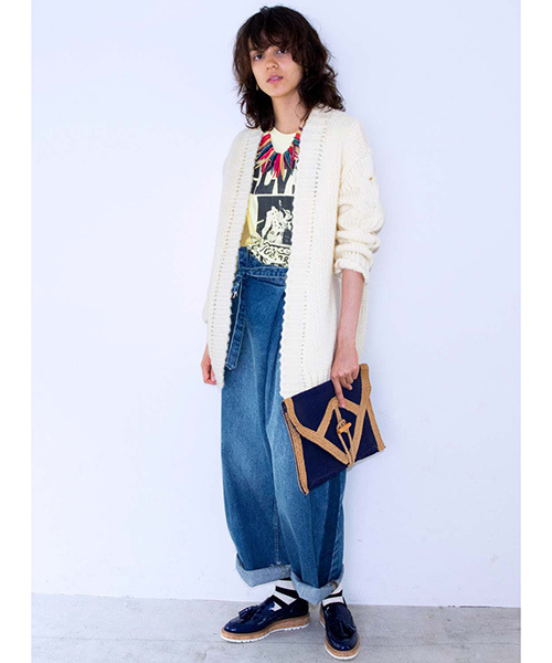 MEDE19F（メデジュウキュウ）の「MEDE19F  繊細な加工にこだわったビッグデニム＜ユーズドブルー＞（デニムパンツ・レディース・インディゴブルー・LARGE/MEDIUM/NM/X-LARGE）」の6枚目の写真