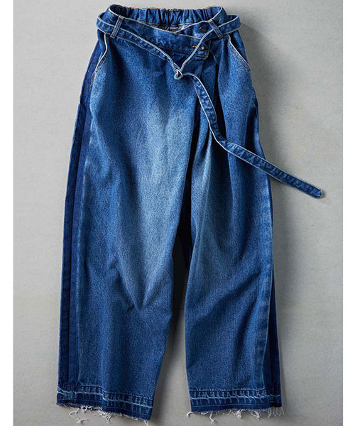 MEDE19F（メデジュウキュウ）の「MEDE19F  繊細な加工にこだわったビッグデニム＜ユーズドブルー＞（デニムパンツ・レディース・インディゴブルー・LARGE/MEDIUM/NM/X-LARGE）」の13枚目の写真