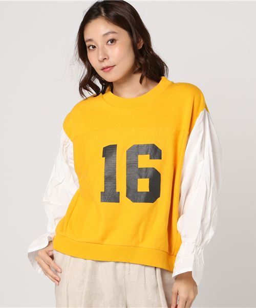 Rodeo Crowns（ロデオクラウンズ）の「フットボール ドッキング スウェット（Tシャツ/カットソー・レディース・イエロー系その他/ブラック/ネイビー・SMALL/MEDIUM）」の7枚目の写真
