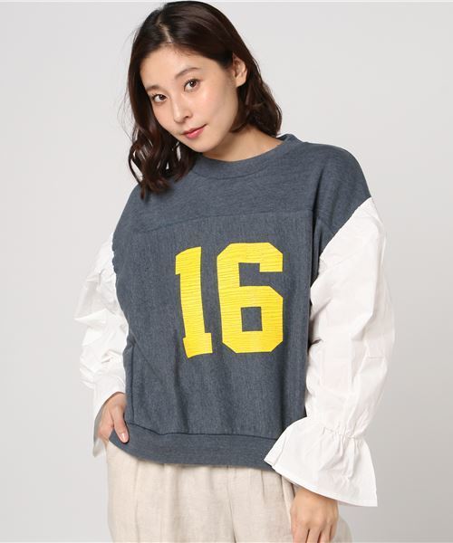 Rodeo Crowns（ロデオクラウンズ）の「フットボール ドッキング スウェット（Tシャツ/カットソー・レディース・イエロー系その他/ブラック/ネイビー・SMALL/MEDIUM）」の11枚目の写真