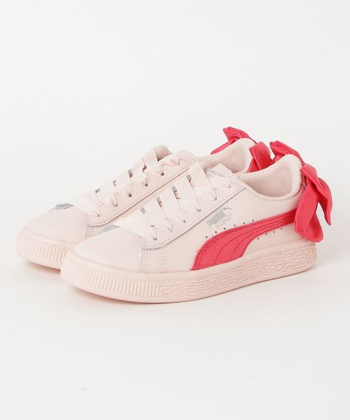 PUMA（プーマ）の「バスケット BOW AC PS (KIDS)（スニーカー・キッズ・ホワイト/ピンク/ブルー・17.0cm/18.0cm/19.0cm/20.0cm/21.0cm）」の3枚目の写真