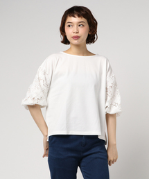 earth music&ecology | ・レーススリーブプルオーバー(Tシャツ/カットソー)