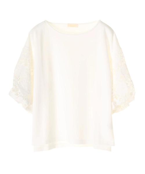 earth music&ecology（アースミュージックアンドエコロジー）の「・レーススリーブプルオーバー（Tシャツ/カットソー・レディース・ライトベージュ/オフホワイト/ダークグリーン/ネイビー/オレンジ系その他/マスタード・FREE）」の19枚目の写真