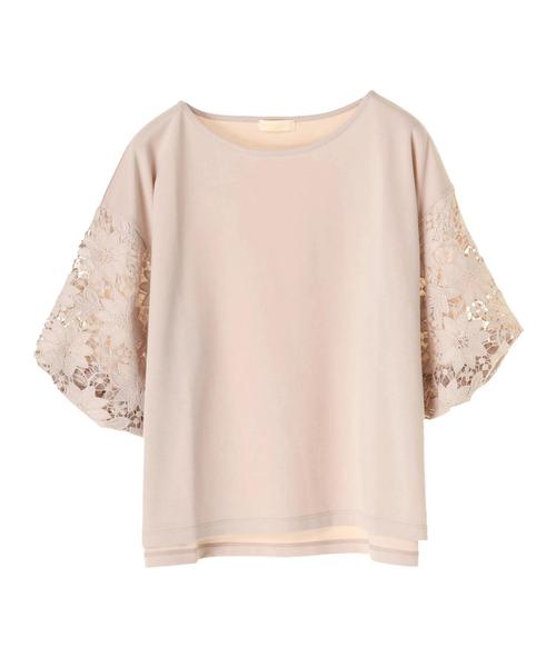 earth music&ecology（アースミュージックアンドエコロジー）の「・レーススリーブプルオーバー（Tシャツ/カットソー・レディース・ライトベージュ/オフホワイト/ダークグリーン/ネイビー/オレンジ系その他/マスタード・FREE）」の18枚目の写真