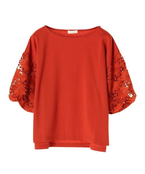 earth music&ecology（アースミュージックアンドエコロジー）の「・レーススリーブプルオーバー（Tシャツ/カットソー・レディース・ライトベージュ/オフホワイト/ダークグリーン/ネイビー/オレンジ系その他/マスタード・FREE）」の17枚目の写真