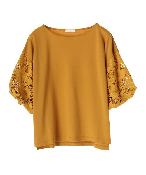 earth music&ecology（アースミュージックアンドエコロジー）の「・レーススリーブプルオーバー（Tシャツ/カットソー・レディース・ライトベージュ/オフホワイト/ダークグリーン/ネイビー/オレンジ系その他/マスタード・FREE）」の16枚目の写真