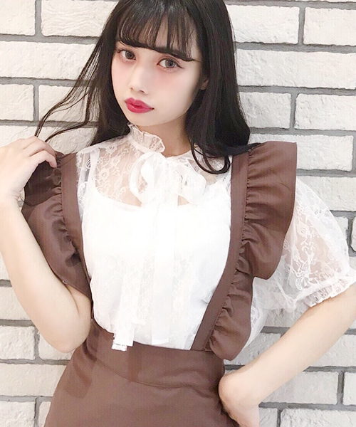 apres jour（アプレジュール）の「アプレガールコラボ ２ＷＡＹリボンブラウス【ZOZOTOWN限定アイテム】（シャツ/ブラウス・レディース・レッド/オフホワイト/ライトピンク・フリー）」の4枚目の写真