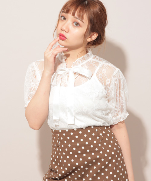 apres jour（アプレジュール）の「アプレガールコラボ ２ＷＡＹリボンブラウス【ZOZOTOWN限定アイテム】（シャツ/ブラウス・レディース・レッド/オフホワイト/ライトピンク・フリー）」の12枚目の写真