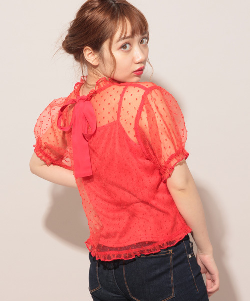 apres jour（アプレジュール）の「アプレガールコラボ ２ＷＡＹリボンブラウス【ZOZOTOWN限定アイテム】（シャツ/ブラウス・レディース・レッド/オフホワイト/ライトピンク・フリー）」の21枚目の写真