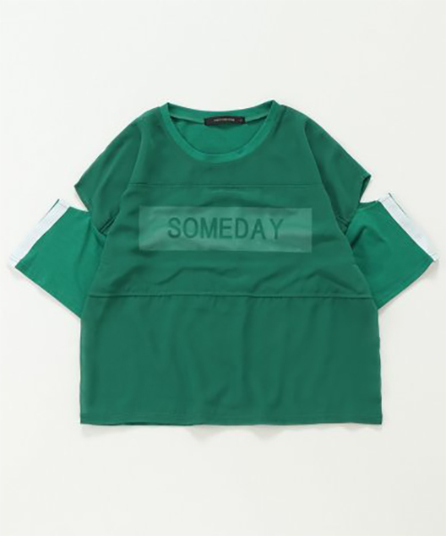 VENCEEXCHANGE(ヴァンスエクスチェンジ)の「腕スリットプルオーバー(Tシャツ/カットソー・レディース・オフホワイト/ブラック/ライトカーキ・M)」の1枚目の写真