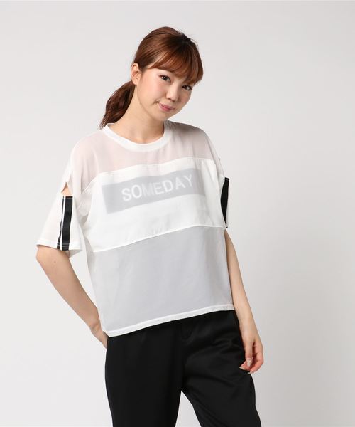 VENCEEXCHANGE(ヴァンスエクスチェンジ)の「腕スリットプルオーバー(Tシャツ/カットソー・レディース・オフホワイト/ブラック/ライトカーキ・M)」の6枚目の写真