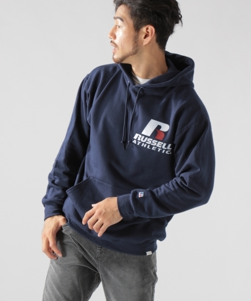 週末価格ラッセルアスレティック ネイビーパーカー XLサイズ ラッセル アスレティックRussell Athleticジップアップ