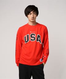 CHAMPION/チャンピオン USA&袖プリントロンT