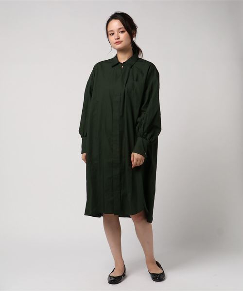 Editt by YECCA VECCA（エディットバイイェッカヴェッカ）の「オーバーサイズシャツワンピース（ワンピース・レディース・カーキ/キャメル/ストライプ・FREE）」の17枚目の写真