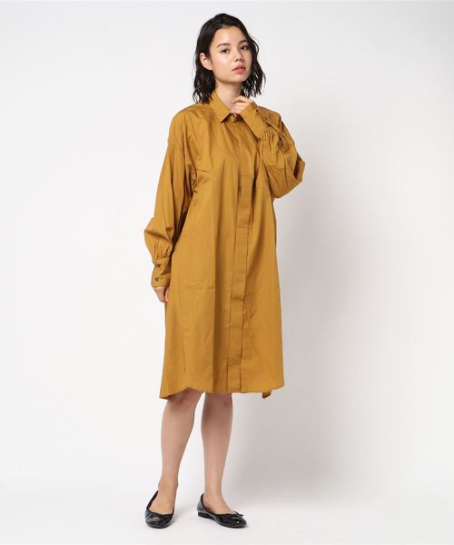 Editt by YECCA VECCA（エディットバイイェッカヴェッカ）の「オーバーサイズシャツワンピース（ワンピース・レディース・カーキ/キャメル/ストライプ・FREE）」の16枚目の写真