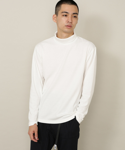 ADAM ET ROPE'（アダムエロペ）の「ポンチタートルネックTシャツ（Tシャツ/カットソー・メンズ・ホワイト系その他/ブラック系その他3/グリーン系その他/ネイビー/レンガ・M/L）」の2枚目の写真