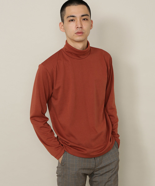 ADAM ET ROPE'（アダムエロペ）の「ポンチタートルネックTシャツ（Tシャツ/カットソー・メンズ・ホワイト系その他/ブラック系その他3/グリーン系その他/ネイビー/レンガ・M/L）」の5枚目の写真