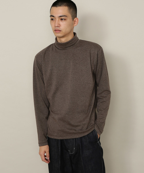 ADAM ET ROPE'（アダムエロペ）の「ポンチタートルネックTシャツ（Tシャツ/カットソー・メンズ・ホワイト系その他/ブラック系その他3/グリーン系その他/ネイビー/レンガ・M/L）」の3枚目の写真